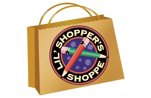Lil' Shopper's Shoppe logo on a shopping bag