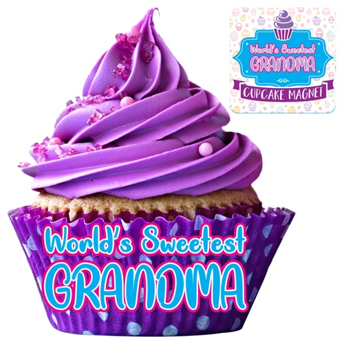 world's sweetest grandma cupcake magnet