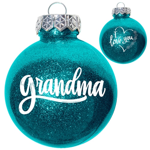 grandma i love you glitter ornament