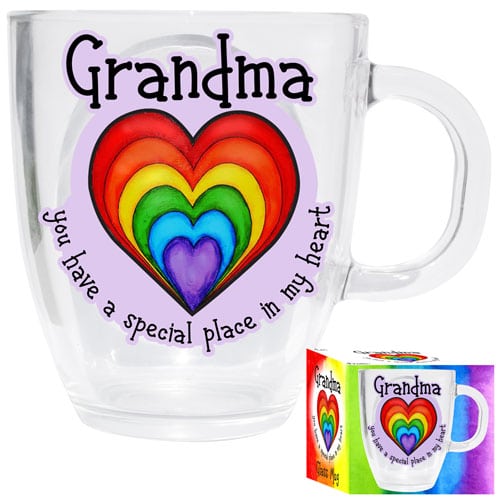 grandma heart glass mug