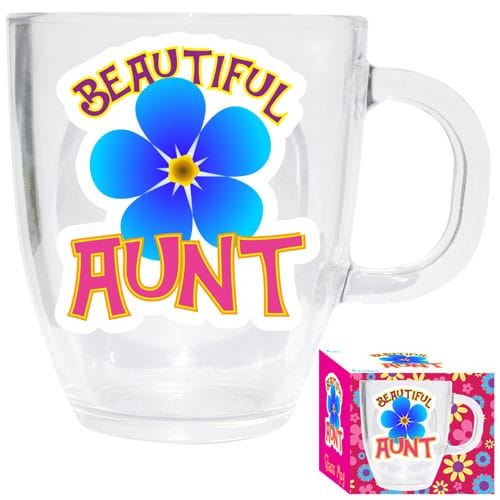 beautiful aunt glass mug