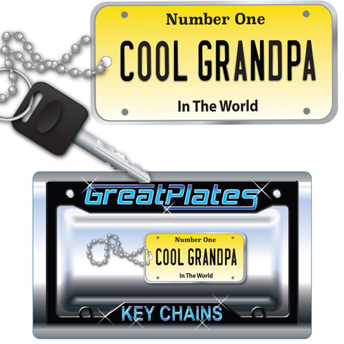 cool grandpa license plate metal keychain
