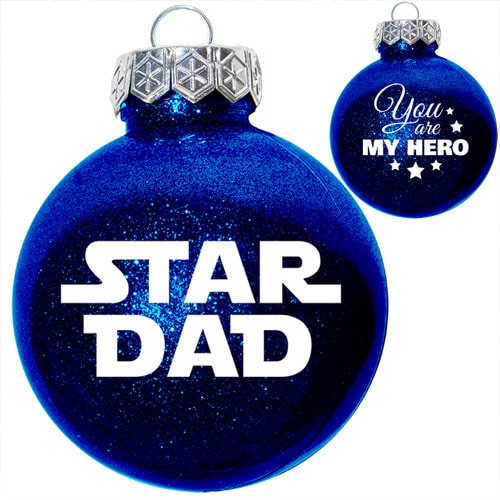 star dad glitter ornament