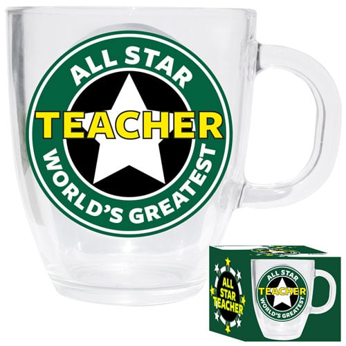 world's greatest teacher glass mug