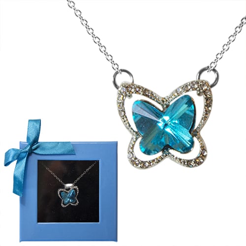 butterfly crystal necklace