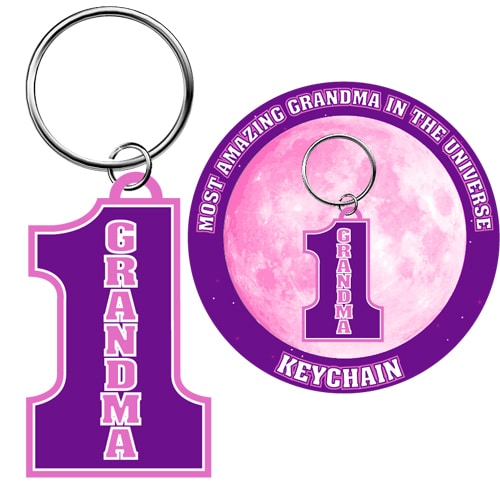 #1 GRANDMA PVC KEYCHAIN