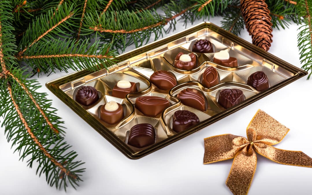 Gourmet Chocolates With Holiday Decor