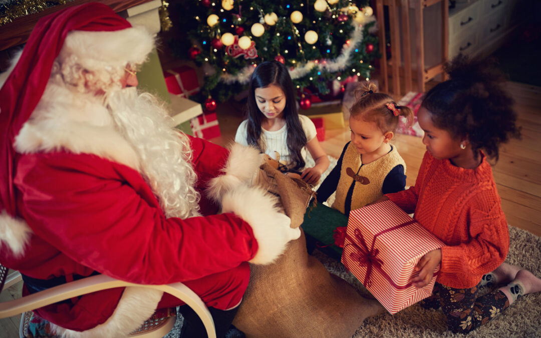Santa Giving Gifts To Children